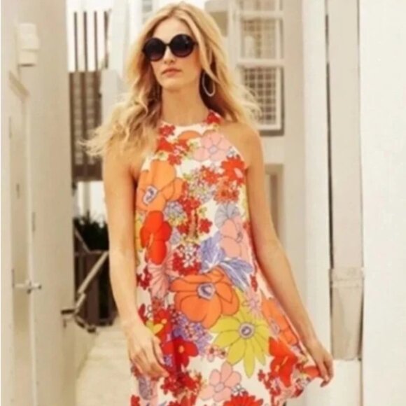 🌺 ALTAR'D STATE Retro Floral Halter Dress | 60s 🌺 - Picture 1 of 4